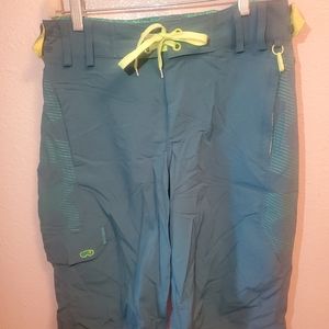 Evoc Mountain Bike Board Shorts Sz 32 Blue/ Green